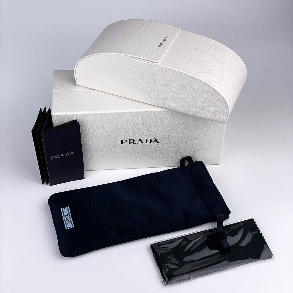 NEW Prada PR17WS 1AB2B0 Black Light Gray Mirrored Silver Square Unisex - Picture 10 of 13
